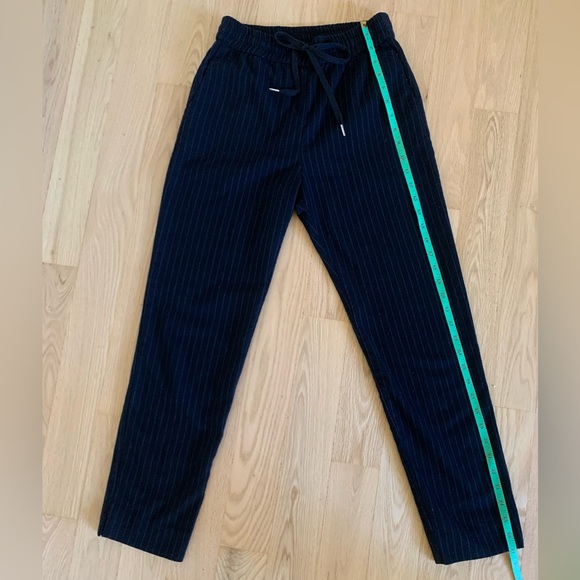 Navy Pinstripe Drawstring Pants - Casual Chic Trousers - Picture 4 of 5